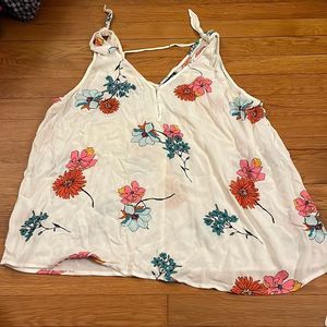ANA • white floral sleeveless blouse •